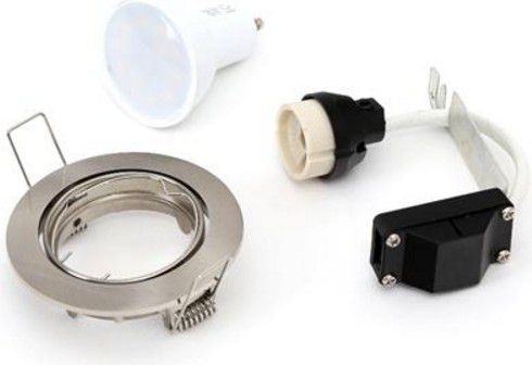 Omega Led-Flutlichthalter Rund Nickel