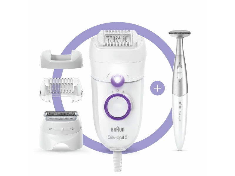 Braun Silk-épil 5 825 Power epilator 28 pincetter vit/lila | N - A | GameStuff
