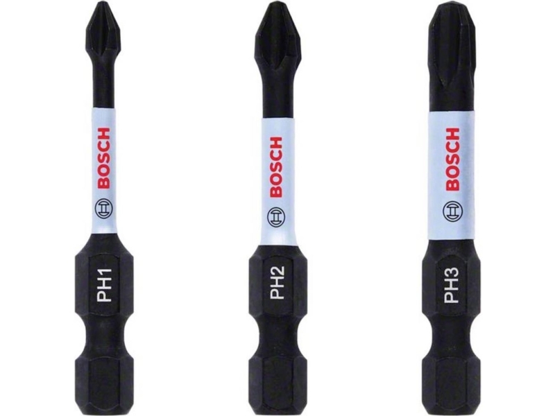 Bosch BITSET PH1-PH2-PH3 IMPACT 50MM 3 DELAR | Elverktyg - Tillbehör - Bitar & Borrset | GameStuff