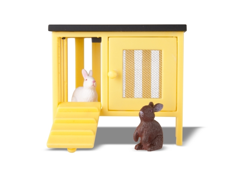 Micki Småland 2 Rabbits+Hutch (kaninbur)