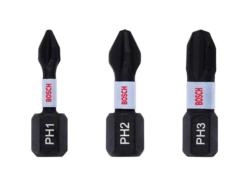 Bosch BITSET PH1-PH2-PH3 IMPACT 25MM 3 DELAR | Elverktyg - Tillbehör - Bitar & Borrset | GameStuff