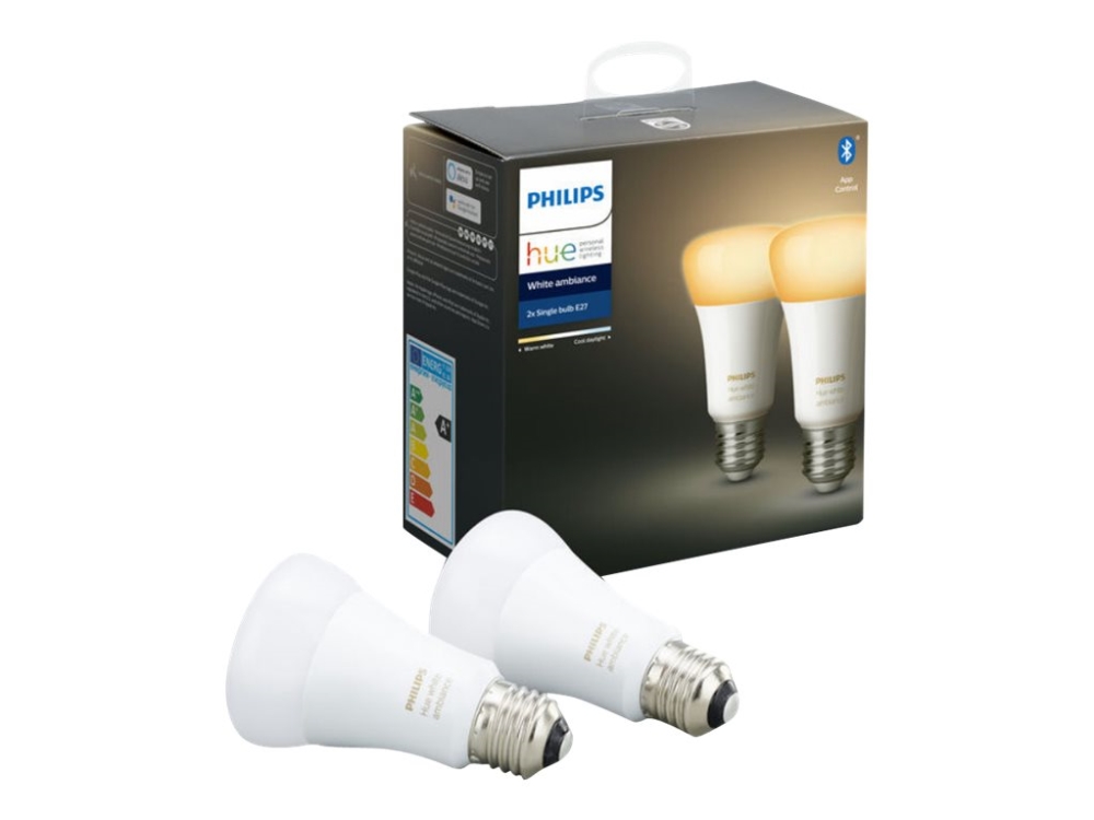 Philips Hue White Ambiance Led Glödlampa Form: A60 E27 8.5 W Motsvarande 60 W Klass A Varmt Till Kallt Vitt Ljus 2200 6500 K Paket