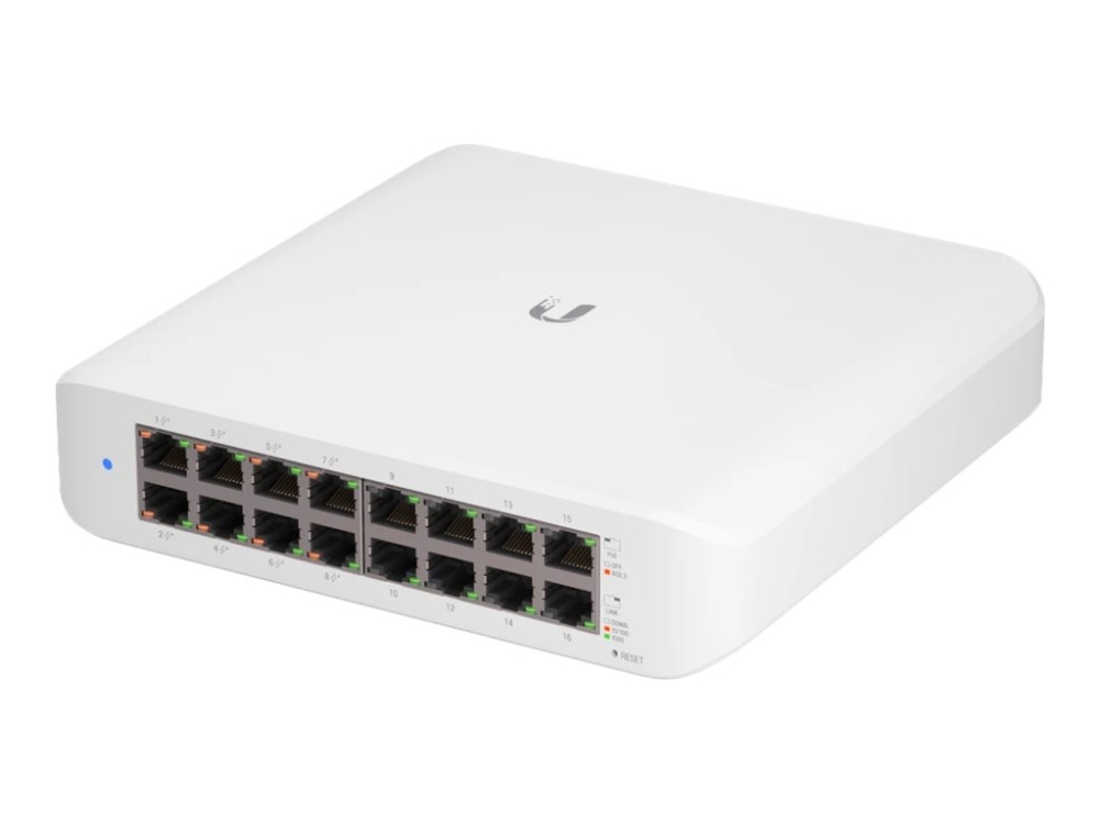 Ubiquiti Unifi Switch Lite Usw-Lite-16-Poe - Switch - Verwaltet - 16 X 10/100/1000 (8 Poe+) - Desktop, Wandmontierbar - Poe+ (45 W)