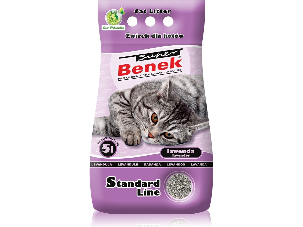Certech Super Benek Standard Lavender - Klumpende kattegrus 5 l