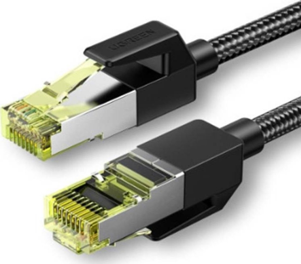Ugreen Nw150 Geflochtenes Netzwerkkabel, Ethernet Rj45, Kat.7, F/Ftp, 0,5M (Schwarz)