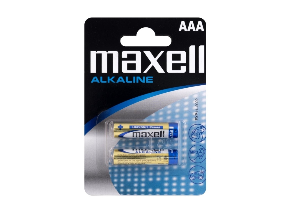Maxell Lr 03 Aaa, Engangsbatteri, Aaa, Alkaline, 1,5 V, 2 Stk, 44,5 Mm