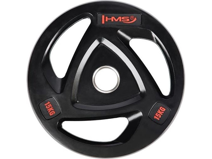 Hms - Gewichtsplatte Gummiert Schwarz 15 Kg