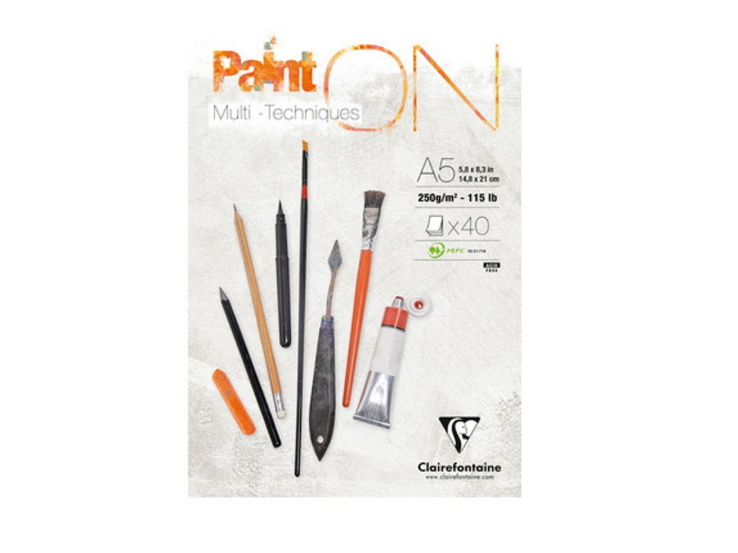 Paint-On Pad A5 250 gram vitt papper, multiteknik, topplimmad | Skola & Hobby - Skolböcker & kalkylblad - Lösa ark och block | GameStuff