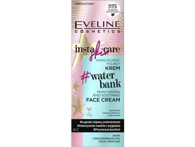 Eveline_Insta Skin Care Water Bank Moisturizing And Soothing Face Cream For Skin With Imperfections, Dry And Sensitive Skin 50Ml