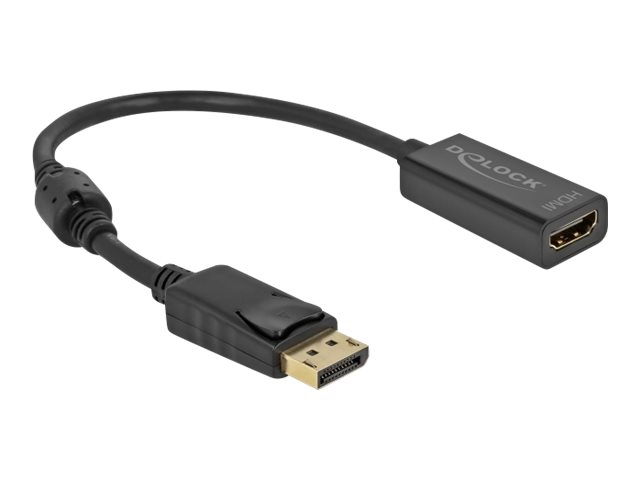 Delock Adapter Displayport 1.2 Stecker Zu Hdmi Buchse 4K Passiv Schwarz, 0,2 M, Displayport, Hdmi, Männlich, Weiblich, Gerade