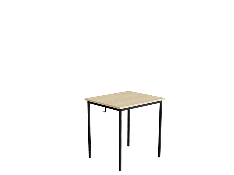 Schülertisch 166 700X600 Mm Höhe 720 Mm Hellgraues Linoleum Auf Weißem Untergestell