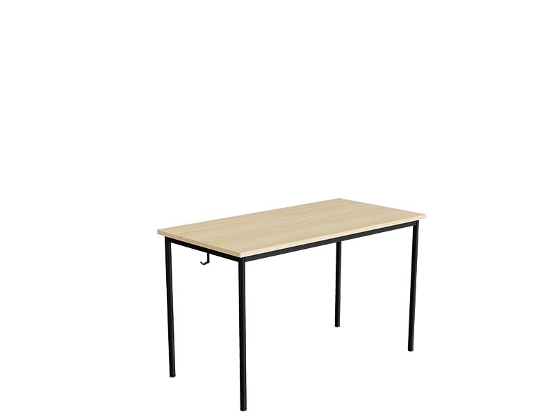 Elevbord 166 1200x600 mm Højde 720 mm Lys grå linoleum på sort understel