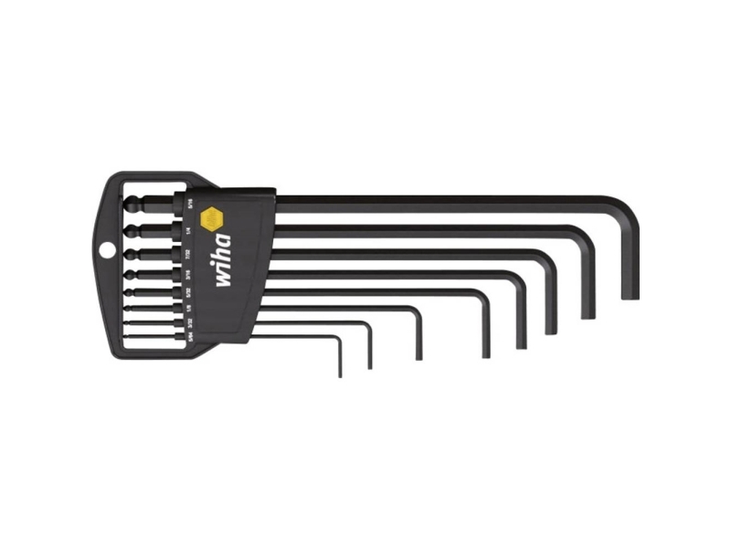 Wiha 369Hz8 8Tlg Unbrako Vinkelskruetrækker-Sæt 5/64 Tommer, 3/32 Tommer, 1/8 Tommer, 5/32 Tommer, 3/16 Tommer, 7/32 Tommer, 1/4 Tommer, 5/16 Tommer