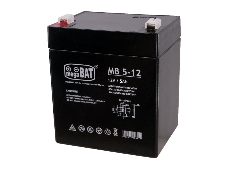 Mpl Power Elektro Megabat 12V 5Ah F1(187) Agm-Akku, 3-5 Jahre