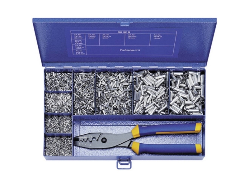 Klauke SK32B Sortiment av kabelskor 0,50 mm² 16 mm² Metall 4900 st | EL Artiklar - Kablar och ledningar - Kabelsko och ärmar | GameStuff