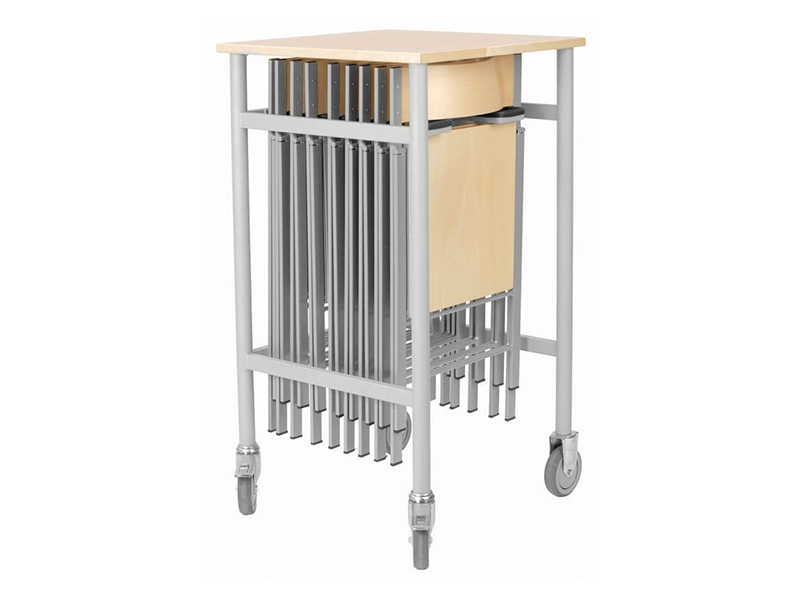 Mini stolvagn, björklaminat med ben i aluminiumgrått | Köksapparater - Storköksutrustning - Kantin | GameStuff