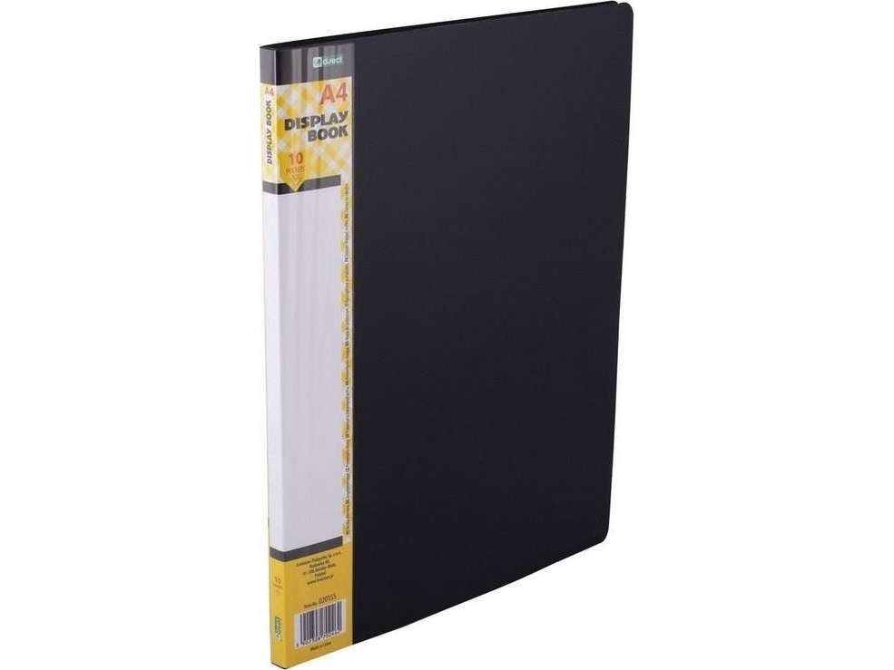 D.Rect mappe 10 lommer sort D.RECT