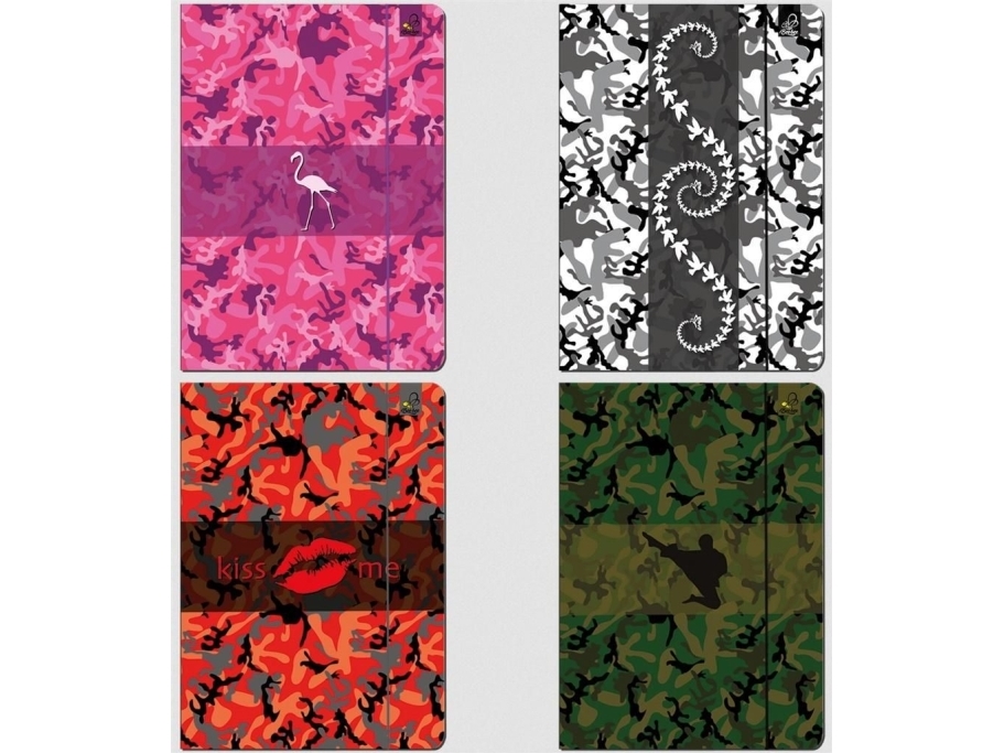 Bee-bee A4-mappe med elastik Camouflage