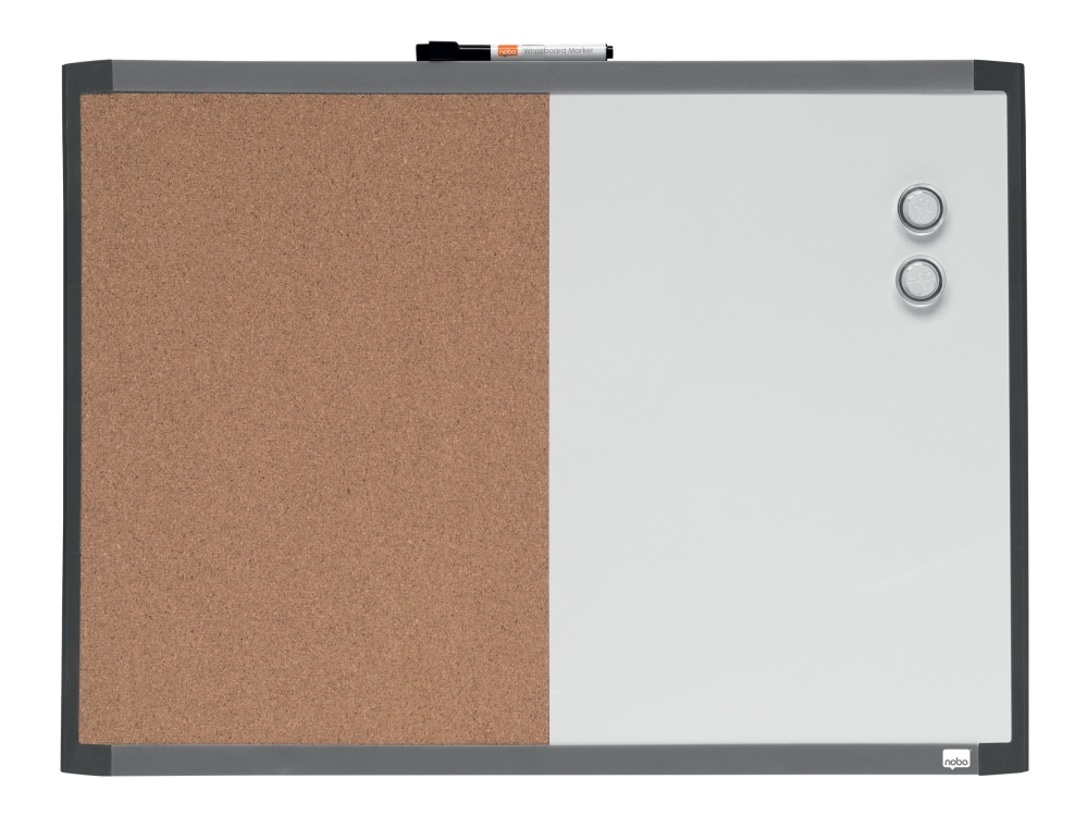 Nobo Lille Magnetisk Whiteboard Og Kork Opslagstavle 585X430mm