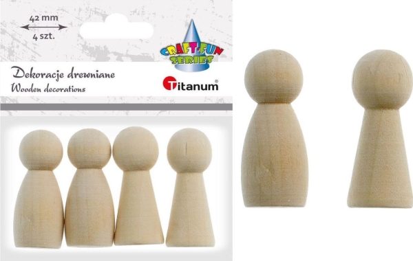 Titanum Trædekoration Skakfigurer Karakter 42 Mm 4 Stk
