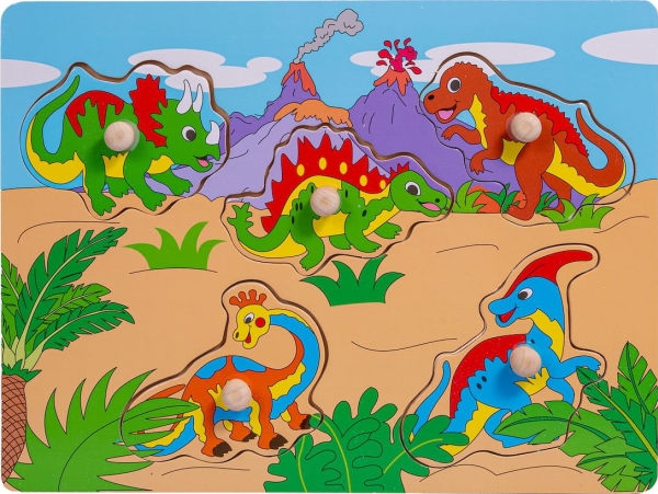 Smily Play Holzpuzzle Mit Griffen - Dinosaurier
