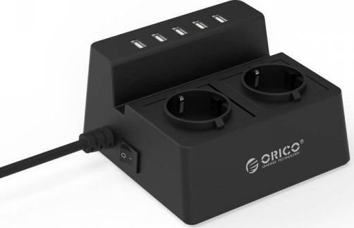 Orico Steckdosenleiste / Hub 5X Usb 2.4A 2500W (Schwarz)