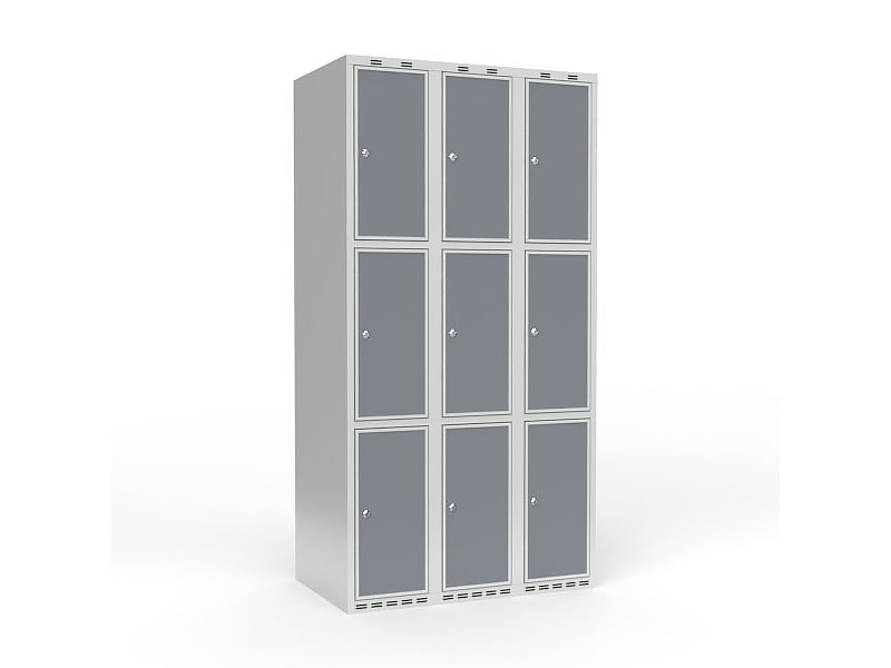 Skolskåp 3x300 Rakt tak 3 fack på höjden Vit laminatdörr Cylinderlås | Möbler - Förvaringsmöbler - Skåp & Arkiv | GameStuff