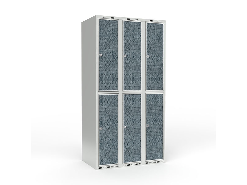 Skolskåp 3x300 Rakt tak 2 fack på höjden Vit laminatdörr Handtag för hänglås | Möbler - Förvaringsmöbler - Skåp & Arkiv | GameStuff