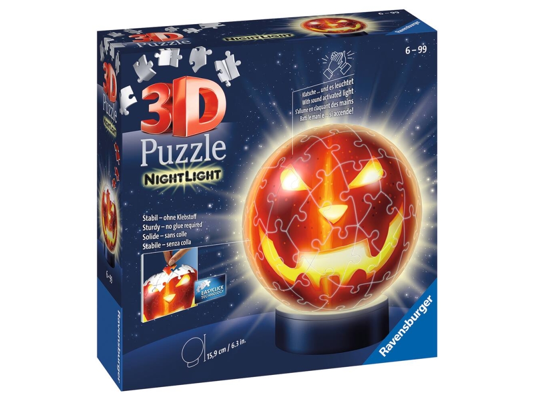 Alternativ bild 0 för BRIO 10311253 Ravensburger Pumpkin Night Light 72pc 3D Jigsaw Puzzle
