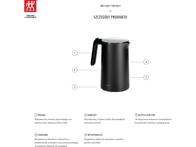Alternativ bild 0 för Zwilling Enfinigy elektrisk vattenkokare, 1,5 liter