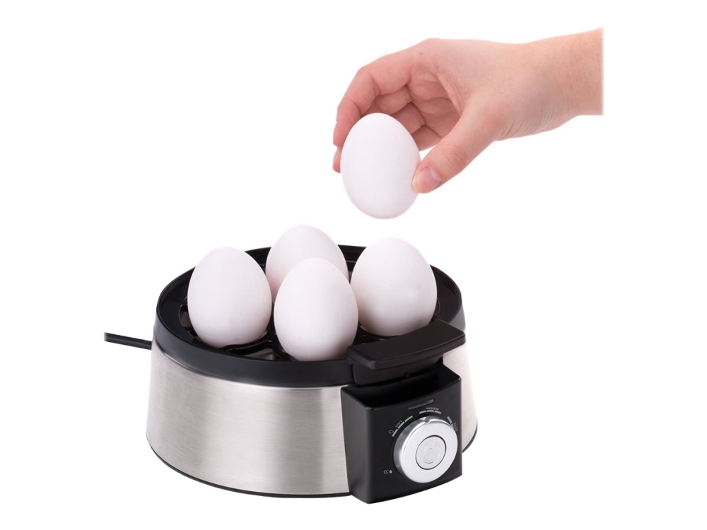 Cloer 6070 - Æggekoger - 435 W - rustfrit stål/sort billede