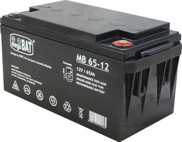 Mpl Megabat Mb 65-12 Usv-Batterie Bleibatterien Vrla Agm 12 V 65 Ah Schwarz
