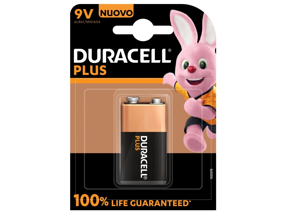 Duracell Plus 100, Einwegbatterie, 9V, Alkali, 9 V, 1 Stück(E), Beige, Schwarz