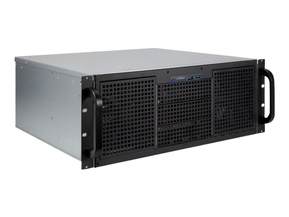 Inter-Tech 4U 40240, Rack, Server, Schwarz, Grau, Atx, Micro Atx, Mini-Atx, Mini-Itx, Stahl, Alarm, Hdd, Netzwerk, Leistung