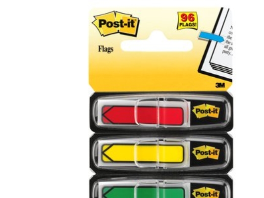 Indexfaner 3M Post-it 684-ARR4 markeringspile ass. neonfarver (4x24 stk./pk)