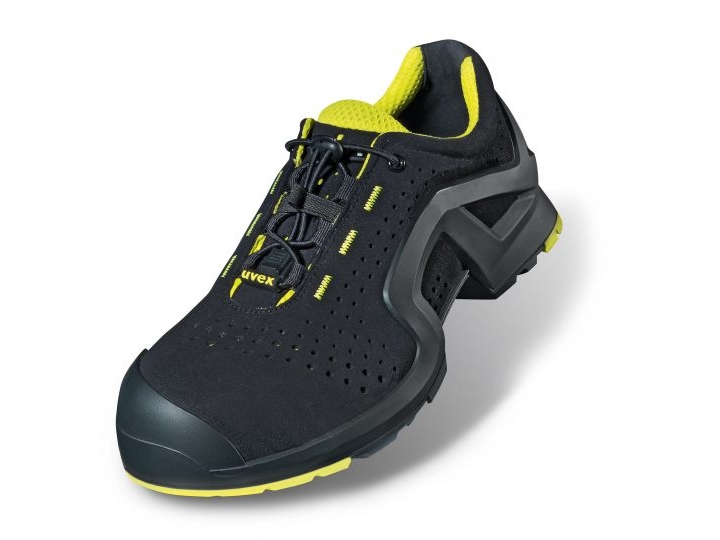 Uvex 85142, Unisex, Voksen, Vernesko, Limefarget, Sort, P, S1, ESD, SRC, Hurtigsnører