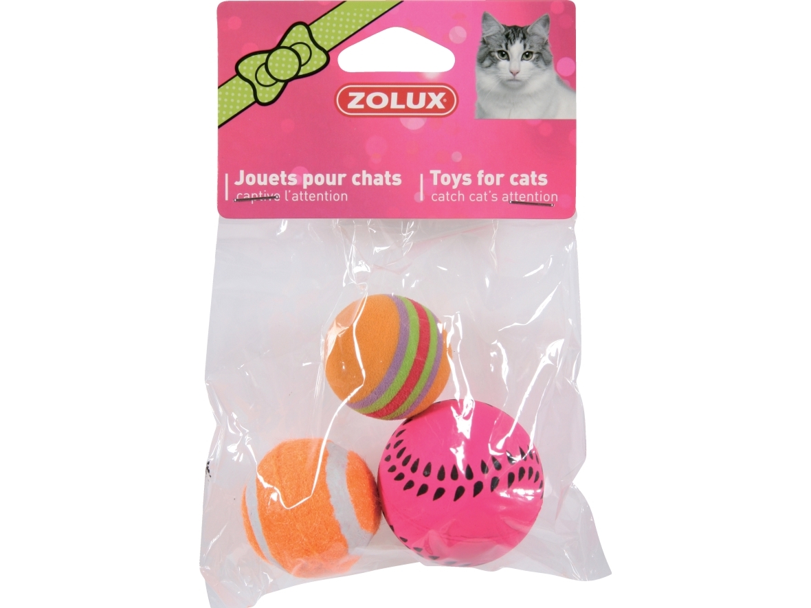 Zolux Cat toys 3 different balls 4 cm | Sällskapsdjur - Katt - Katt leksaker | GameStuff