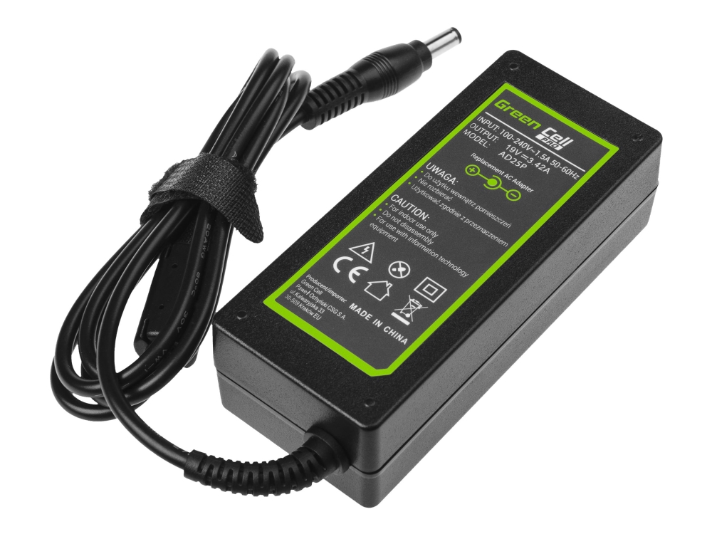 Green Cell Pro - Strømforsyningsadapter - Ac - 65 Watt - Sort - For Toshiba Satellite C55, C660, C850, C855, C870, L650, L655, L750, L755