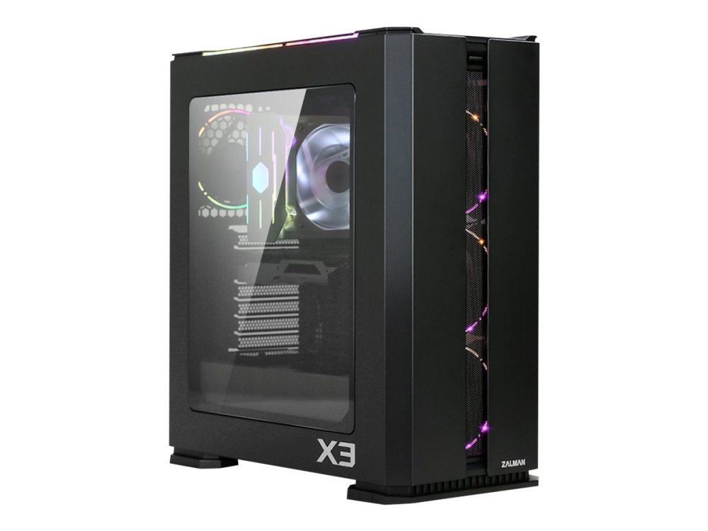 Zalman Tower Atx Sidepanel Med Vindue Hærdet Glas Ingen Strømforsyning Sort Usb Lyd