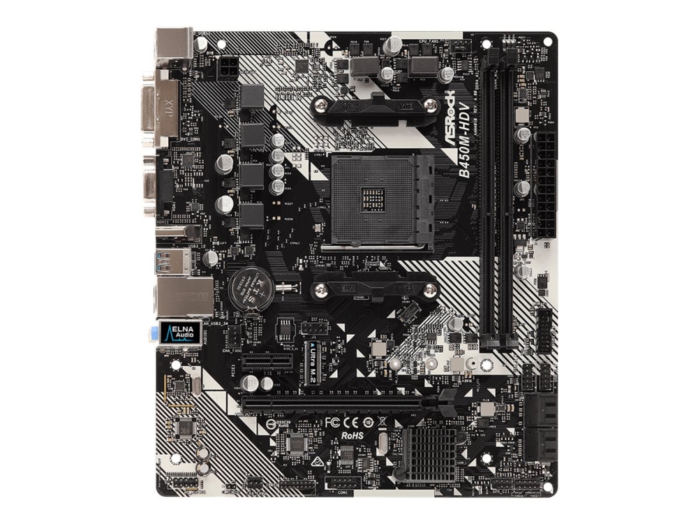 Asrock B450m-Hdv R4.0 - Bundkort - Micro-Atx - Socket Am4 - Amd B450 Chipset - Usb 3.1 Gen 1 - Gigabit Lan - Onboard Grafik (Cpu Påkrævet) - Hd Audio