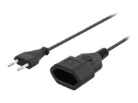 Extension Cable, Straight Cee 7/16 To Euro Socket, 1M, Black
