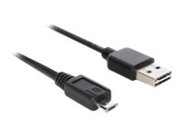 Delock Easy - Usb-Kabel - Usb (Han) Omvendelig Til Micro-Usb Type B (Han) - Usb 2.0 - 50 Cm - Sort