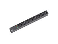 Bachmann It Pdu Basic - Stikdåse (Rackversion) - Ac 230 V - Input: Power Cee 7/7 - Output-Stikforbindelser: 8 (Power Cee 7/3) - 1U - 19" - 2 M Lednin