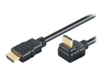 M-Cab Hdmi Hi-Speed Kabel Mit Ethernet - Hdmi-Kabel Med Ethernet - Hdmi Han Til Hdmi Han Vinklet - 1 M - Sort - Vinklet