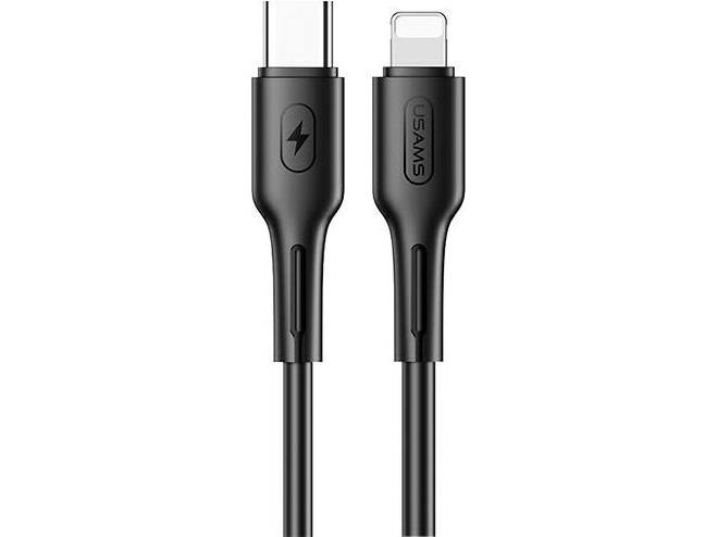 Usb-Kabel Usams Usb-C Til Lightning 1,2 M, Sort (Sj406usb01)