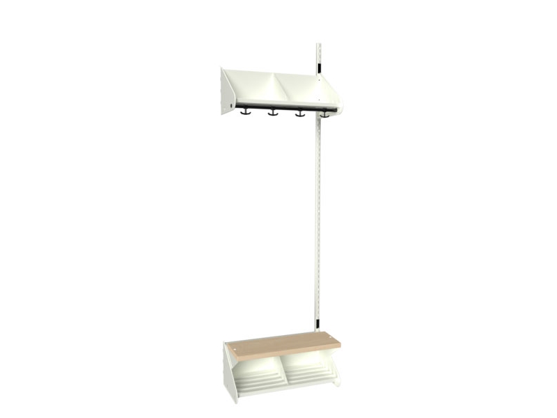 BST kombination G, påbyggnadssektion 2 platser B 600 mm, vit | Baby & barn - Möbler - Hallmöbler | GameStuff