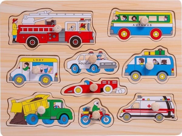Smily Play Holzpuzzle Mit Griffen - Ukladanka - Fahrzeuge