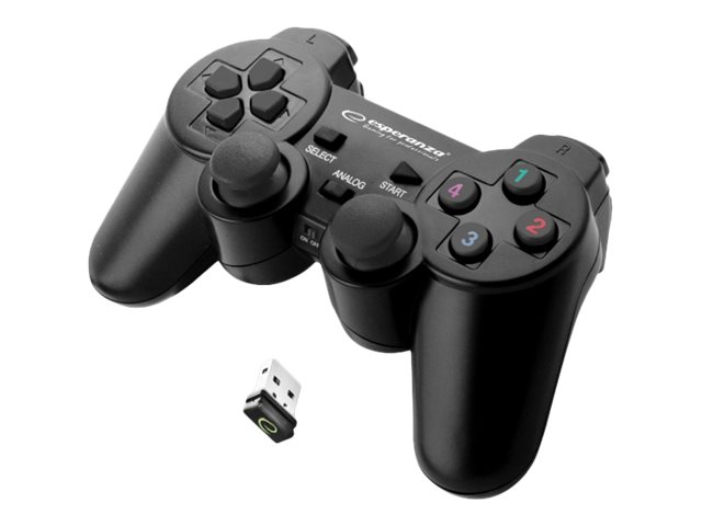 Esperanza GLADIATOR - Spelkontroll - trådlös - 2.4 GHz - svart - för PC, Sony PlayStation 3 | Spel - Konsoler tillbehör - Playstation | GameStuff