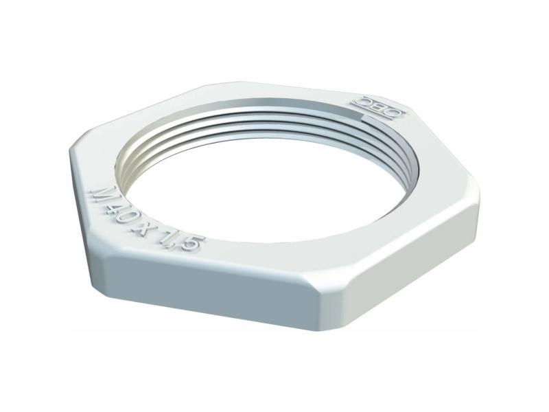 OBO Mutter M40x1.57.5 mm hög polystyren ljusgrå RAL 7035 | Verktyg & Verkstad - Brickor & Ringar - Övriga | GameStuff