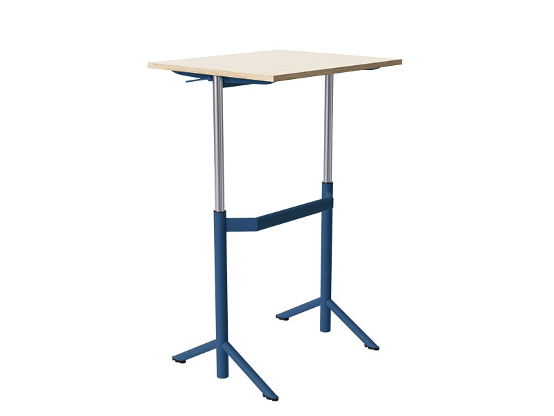 Elevbord Atlas 1132, 700x600mm, lyddæmpende eg højtrykslaminat, blåt stel